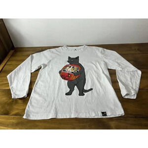 Go Slow Caravan Graphic Cat Long Sleeve White T-Shirt Size 3